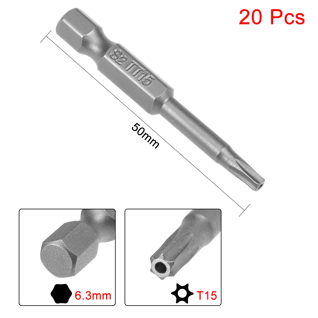Harfington 1/4" Hex S2 Magnetic Torx Head Screwdriver Bits