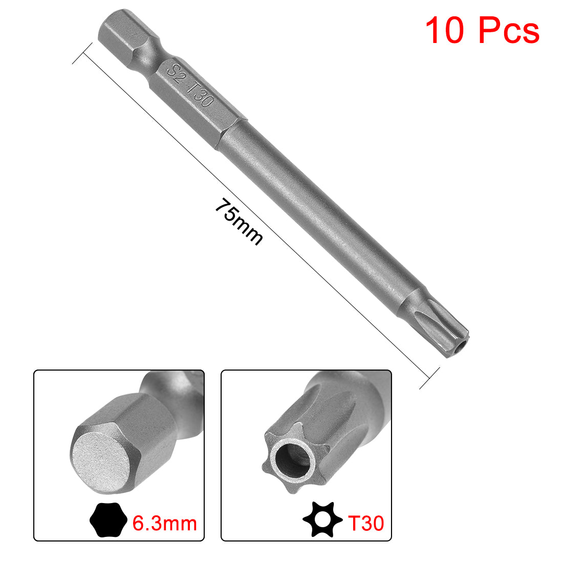 Harfington 1/4" Hex S2 Magnetic Torx Head Screwdriver Bits