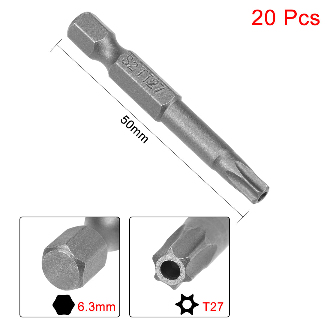 Harfington 1/4" Hex S2 Magnetic Torx Head Screwdriver Bits