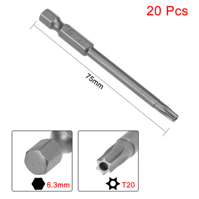 Harfington 1/4" Hex S2 Magnetic Torx Head Screwdriver Bits