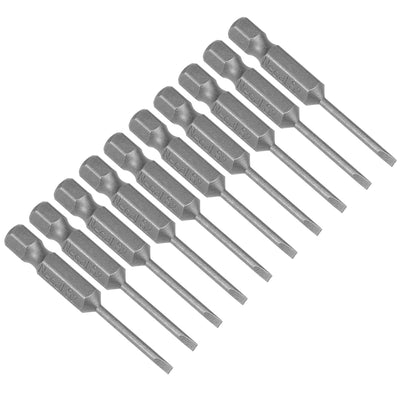 Harfington 10 Pcs 2mm Slotted Tip Magnetic Flat Head Screwdriver Bits, 1/4 Inch Hex Shank 2-inch Length S2 Power Tool