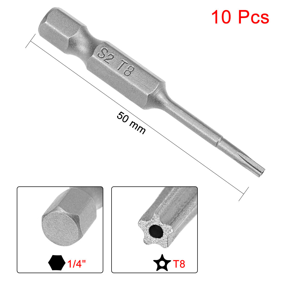 Harfington Magnetic 1/4" Hex Shank S2 Torx Screwdriver Bits