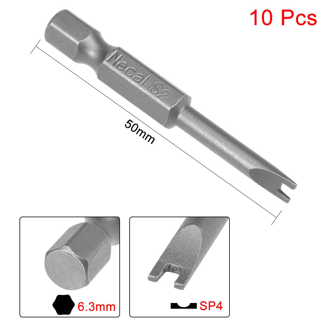 Harfington 10 Pcs U-shaped Magnetic Screwdriver Bits, Hex Shank S2 Power Tool