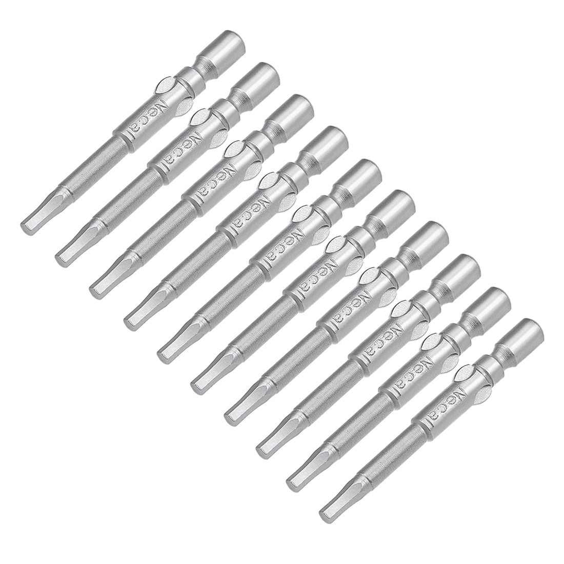 Harfington 10 Pcs 40mm Long 4mm Dia Round Shank H2 Magnetic Hex Screwdriver Bits S2 High Alloy Steel