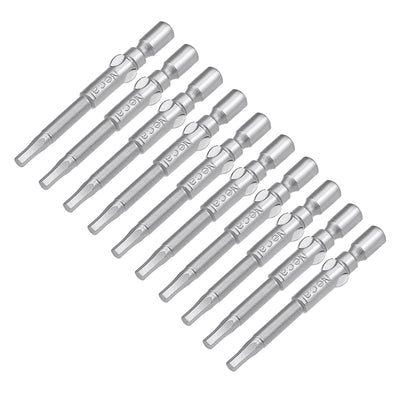 Harfington 10 Pcs 40mm Long 4mm Dia Round Shank H2 Magnetic Hex Screwdriver Bits S2 High Alloy Steel