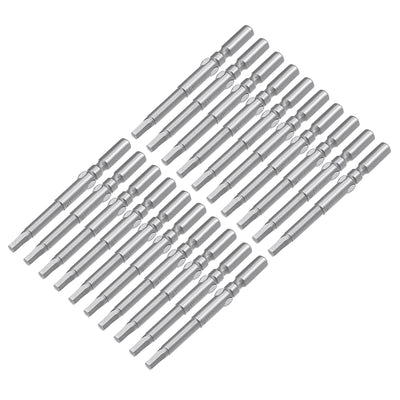 Harfington 20 Pcs 60mm Long 5mm Dia Round Shank H3 Magnetic Hex Screwdriver Bits S2 High Alloy Steel