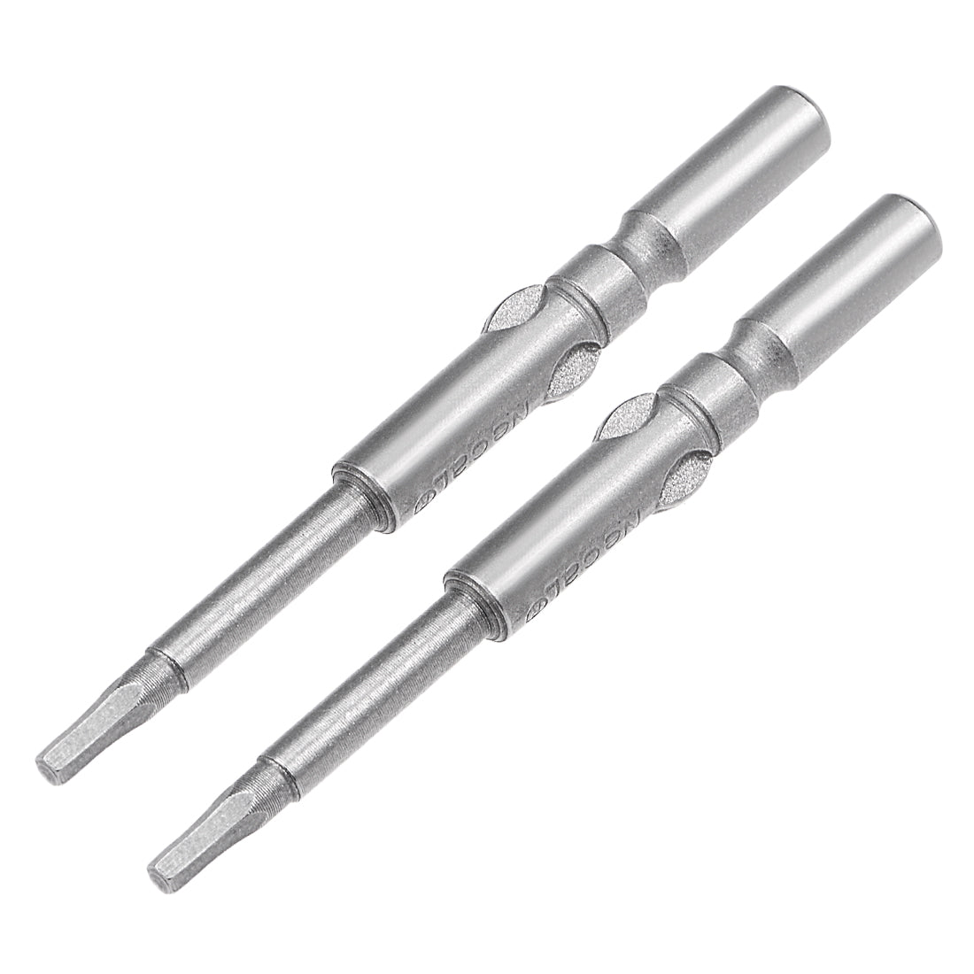 Harfington 2 Pcs 60mm Long 5mm Dia Round Shank H2 Magnetic Hex Screwdriver Bits S2 High Alloy Steel