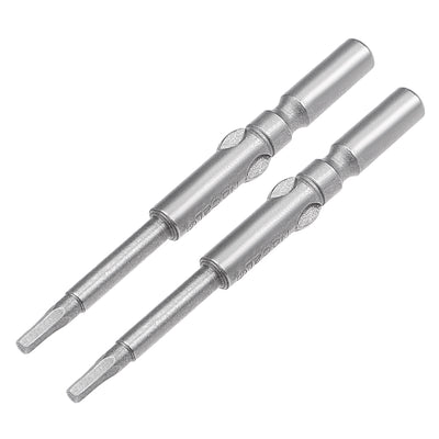 Harfington 2 Pcs 60mm Long 5mm Dia Round Shank H2 Magnetic Hex Screwdriver Bits S2 High Alloy Steel