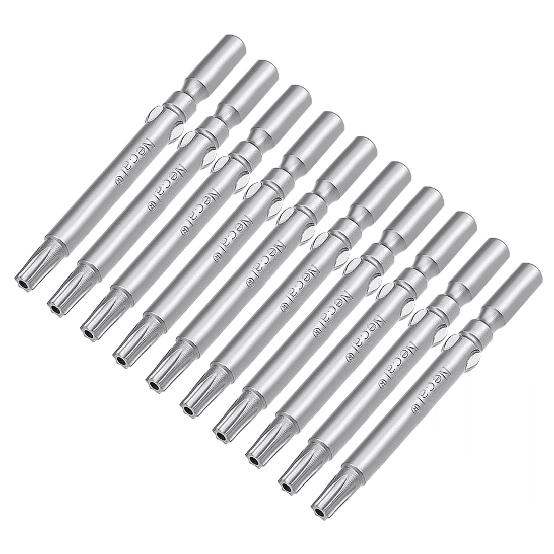 Harfington 10Pcs 60mm Long 5mm Dia Round Shank Magnetic Torx Security Screwdriver Bits S2 High Alloy Steel
