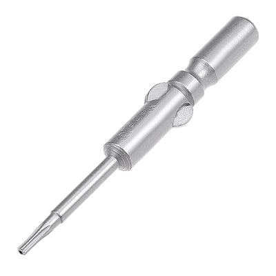 Harfington 10Pcs 60mm Long 6mm Dia Round Shank Magnetic Torx Security Screwdriver Bits S2 High Alloy Steel
