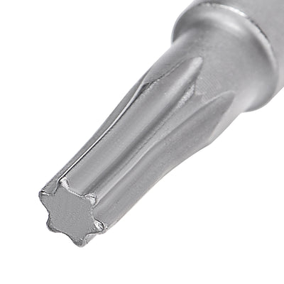 Harfington 10 Pcs 60mm Long 6mm Dia Round Shank Magnetic Torx Screwdriver Bits S2 High Alloy Steel