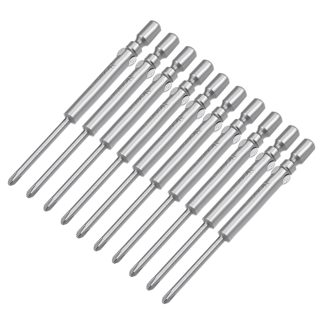 Harfington 10 Pcs 4mm Round Shank 60mm Length 2mm PH0 Phillips Magnetic Screwdriver Bits