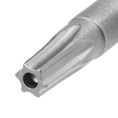 Harfington 10Pcs 60mm Long 6mm Dia Round Shank Magnetic Torx Security Screwdriver Bits S2 High Alloy Steel