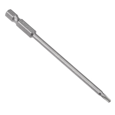 Harfington 3 Pcs 1/4" Hex Shank T10 Magnetic Security Torx Screwdriver Bits 100mm Length