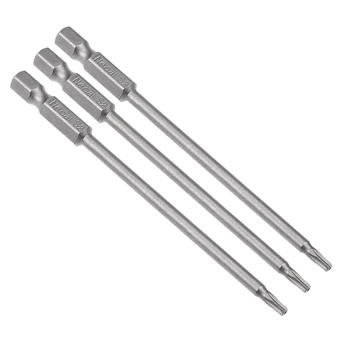 Harfington 3 Pcs 1/4" Hex Shank T10 Magnetic Security Torx Screwdriver Bits 100mm Length