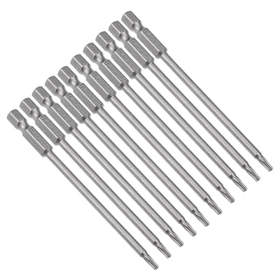 Harfington 10 Pcs Magnetic Torx Screwdriver Bits, Hex Shank S2 Security Tamper Proof Screw Driver Kit Tools