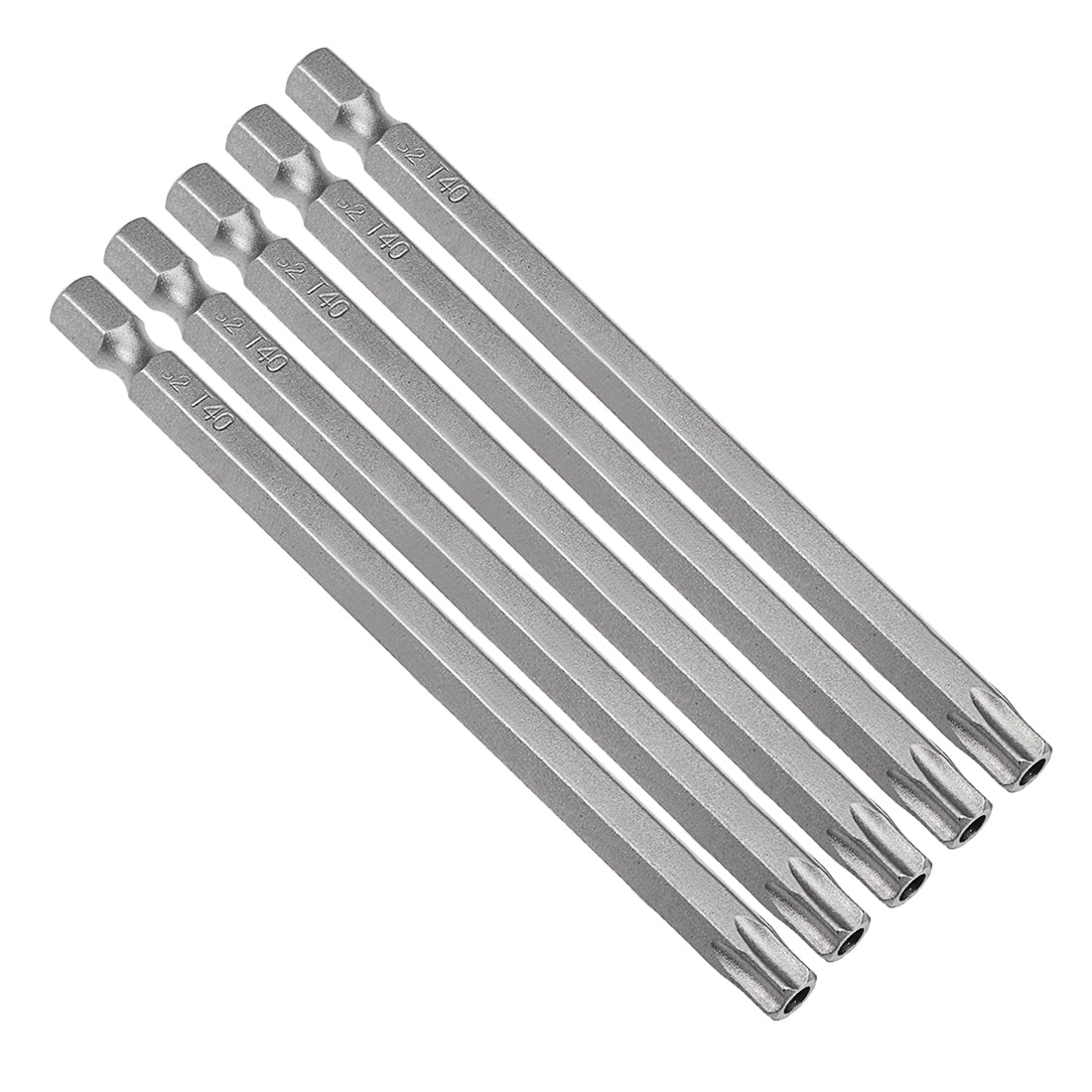 Harfington 5 Pcs 1/4" Hex Shank T40 Magnetic Security Torx Screwdriver Bits 100mm Length