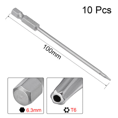 Harfington 10 Pcs Magnetic Torx Screwdriver Bits, Hex Shank S2 Security Tamper Proof Screw Driver Kit Tools