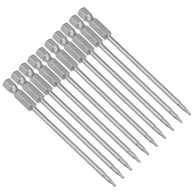 Harfington 10 Pcs Magnetic Torx Screwdriver Bits, Hex Shank S2 Security Tamper Proof Screw Driver Kit Tools