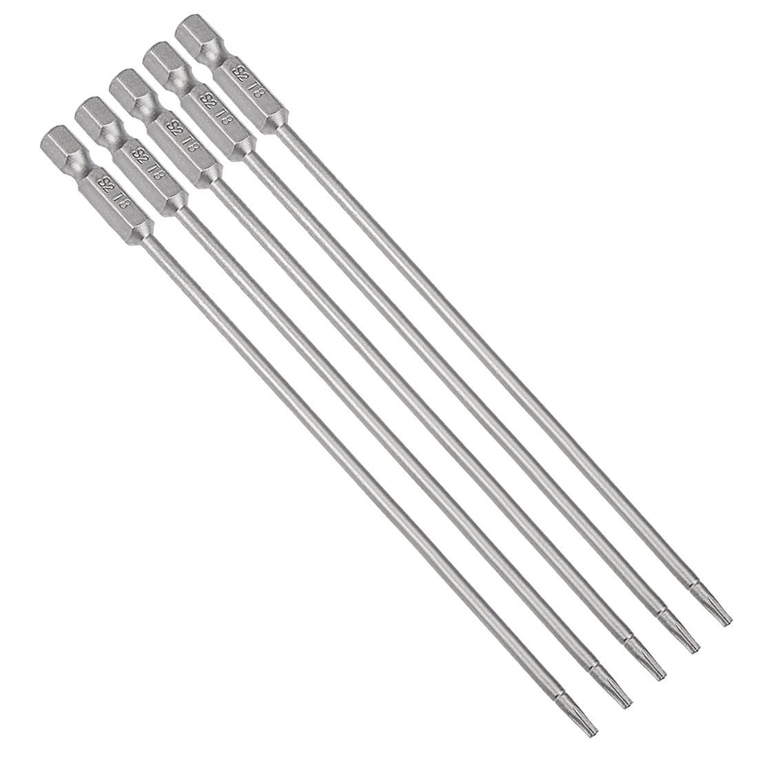 Harfington 5 Pcs 1/4" Hex Shank T8 Magnetic Security Torx Screwdriver Bits 150mm Length