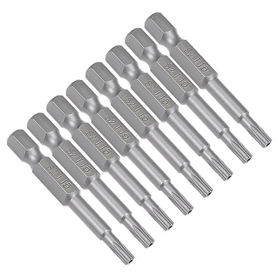 Harfington 8 Pcs 1/4" Hex Shank T15 Magnetic Security Torx Screwdriver Bits 50mm Length