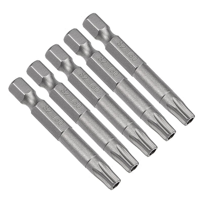 Harfington 5 Pcs Magnetic Torx Screwdriver Bits, Hex Shank S2 Security Tamper Proof Screw Driver Kit Tool