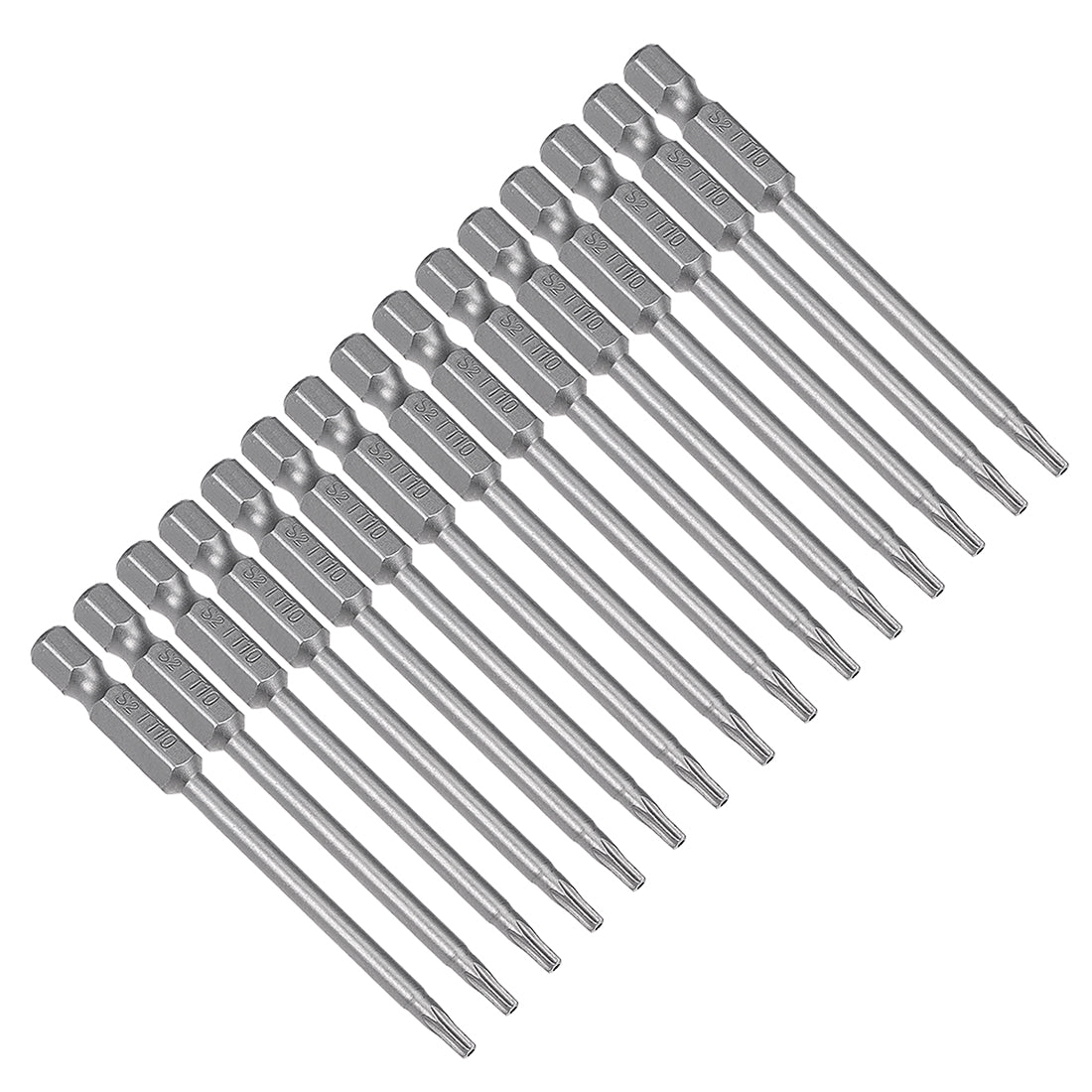 Harfington 15 Pcs 1/4" Hex Shank T10 Magnetic Security Torx Screwdriver Bits 75mm Length