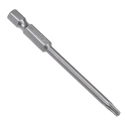Harfington 10 Pcs 1/4" Hex Shank T15 Magnetic Security Torx Screwdriver Bits 75mm Length