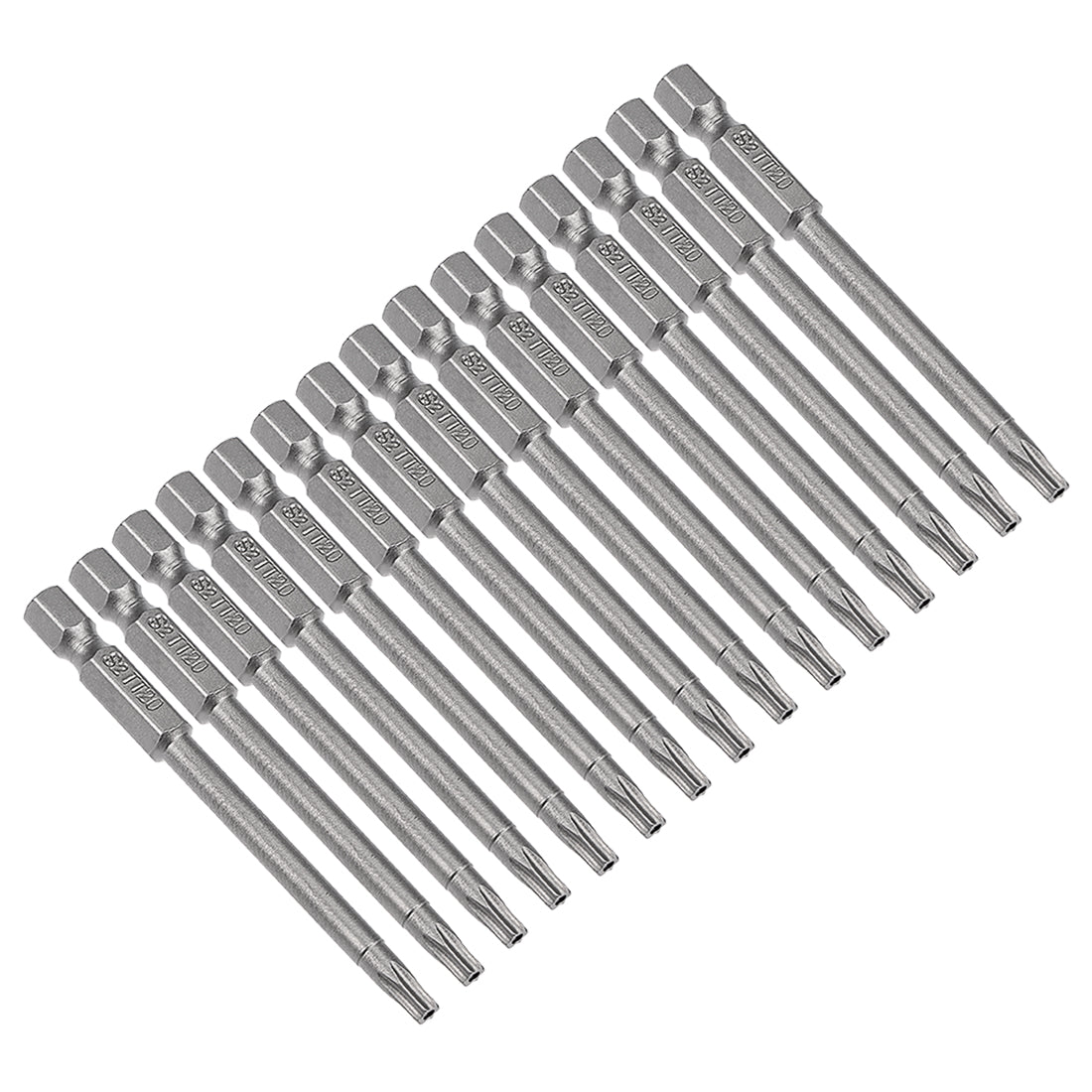 Harfington 15 Pcs 1/4" Hex Shank T20 Magnetic Security Torx Screwdriver Bits 75mm Length