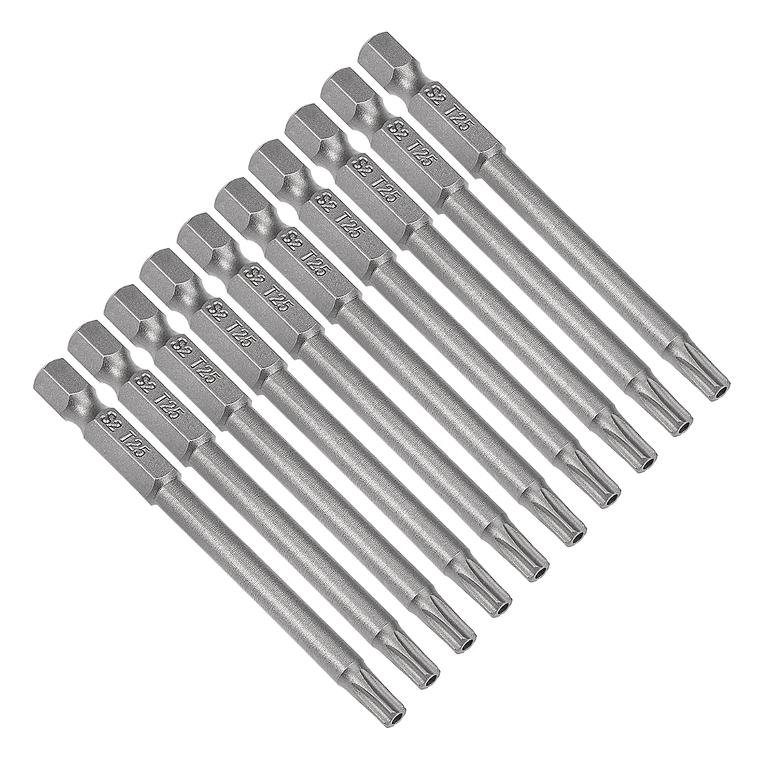 Harfington 10 Pcs 1/4" Hex Shank T25 Magnetic Security Torx Screwdriver Bits 75mm Length