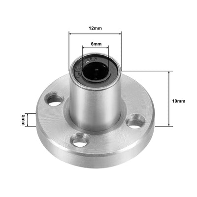 Harfington Uxcell Linear Motion Ball Bearings Round Flange Bearing