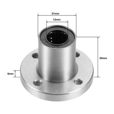 Harfington Uxcell Linear Motion Ball Bearings Round Flange Bearing