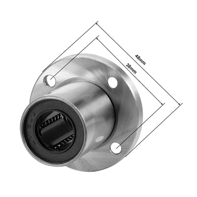 Harfington Uxcell Linear Motion Ball Bearings Round Flange Bearing