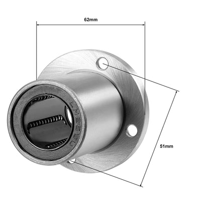 Harfington Uxcell Linear Motion Ball Bearings Round Flange Bearing