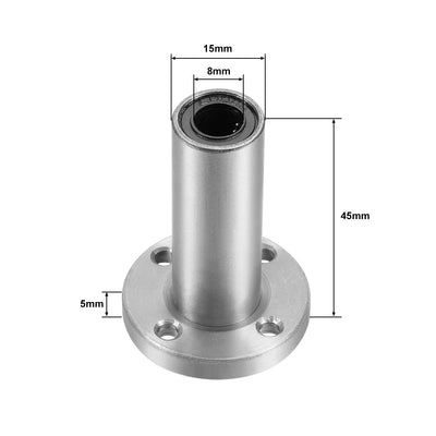 Harfington Uxcell Linear Motion Ball Bearings Extra Long Round Flange