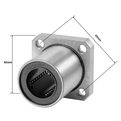 Harfington Uxcell Linear Motion Ball Bearings Square Flanged
