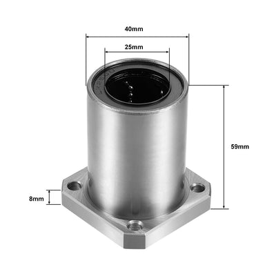 Harfington Uxcell Linear Motion Ball Bearings Square Flanged