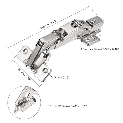 Harfington 175 Degree Hinges Face Frame Soft Closing Hydraulic Concealed Cabinet Hinge,1 Pcs (Half Overlay)
