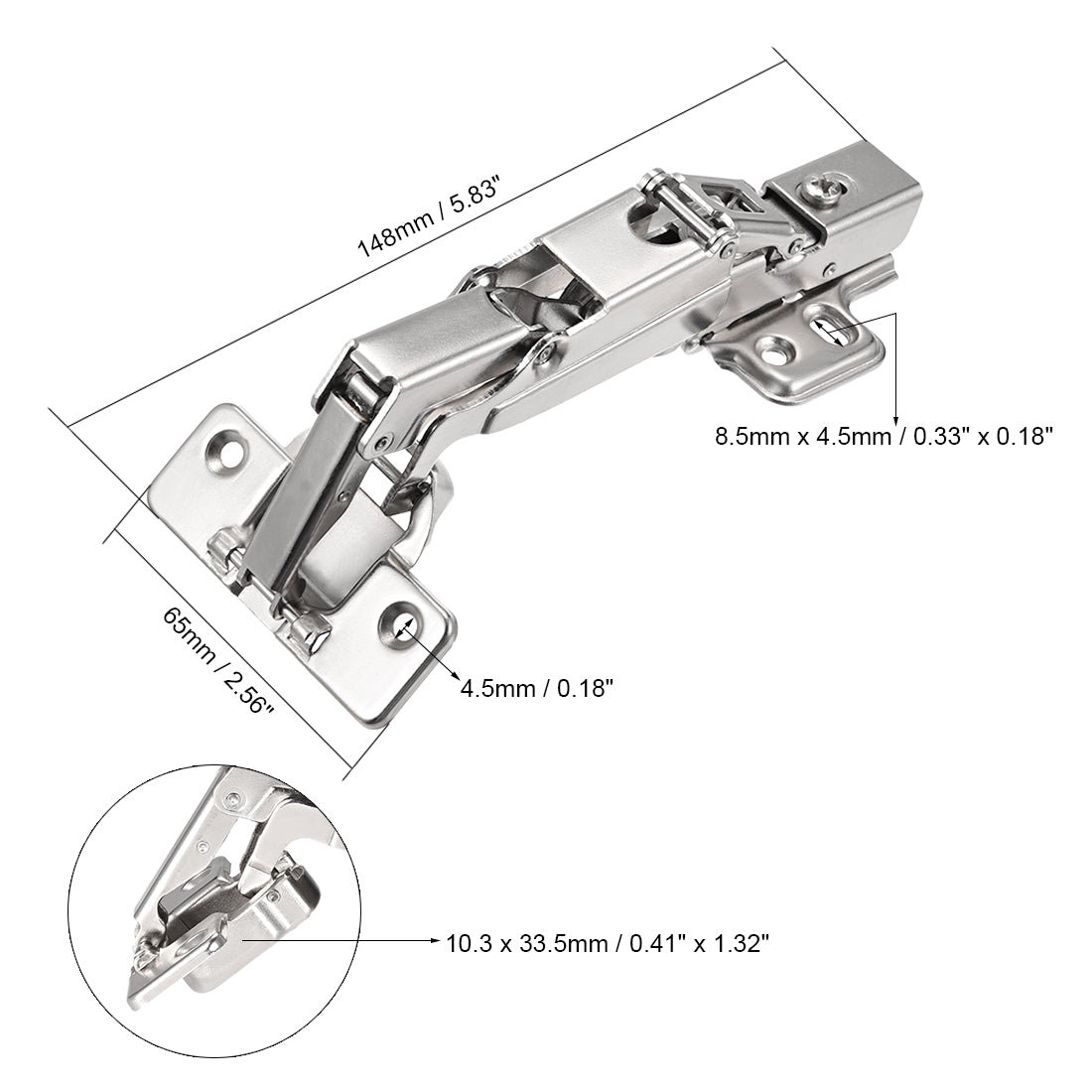 Harfington 175 Degree Hinges Face Frame Soft Closing Hydraulic Concealed Cabinet Hinge,2 Pcs (Half Overlay)