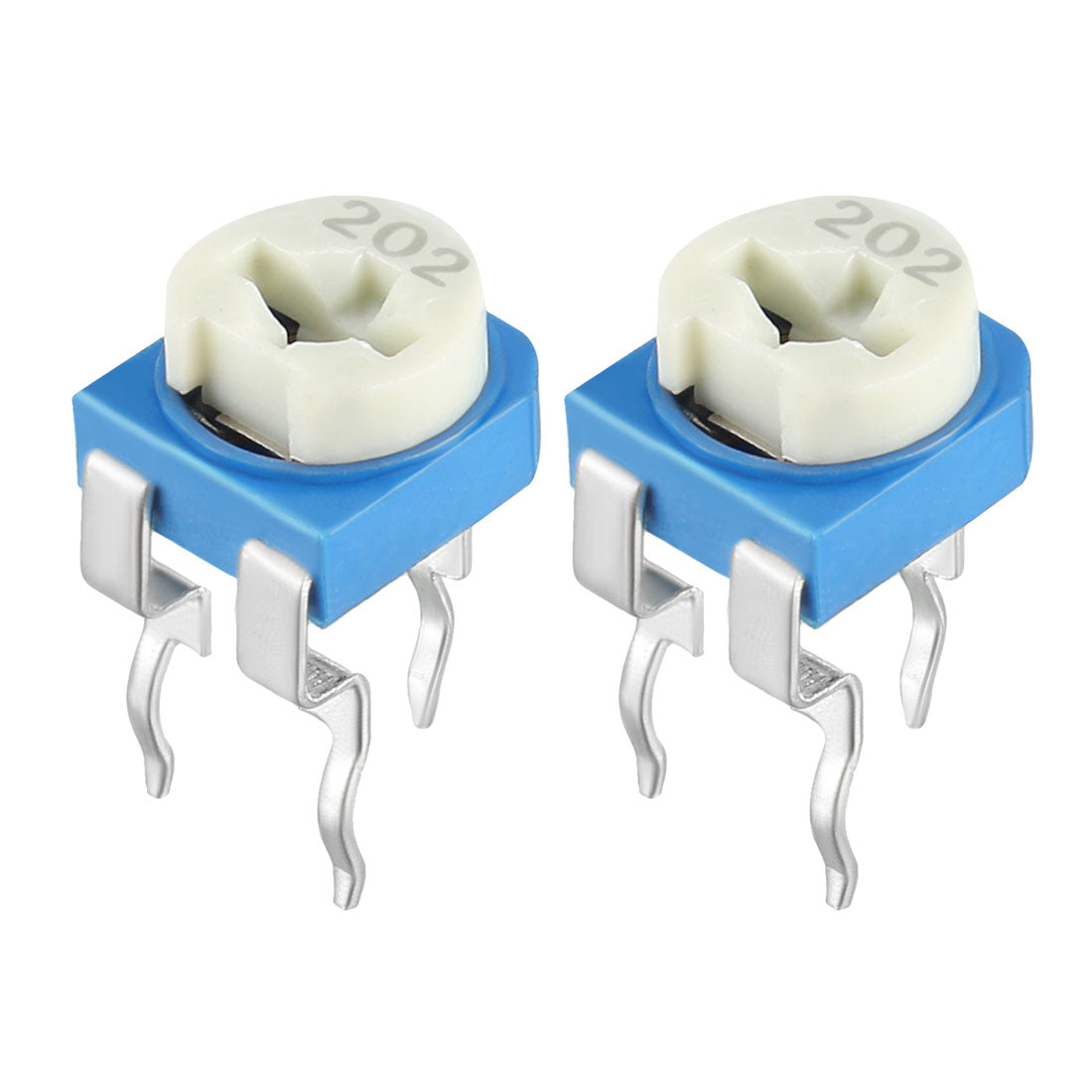 Harfington 150 Pcs  2K Ohm Variable Resistors Top Adjustable Horizontal Cermet Potentiometer