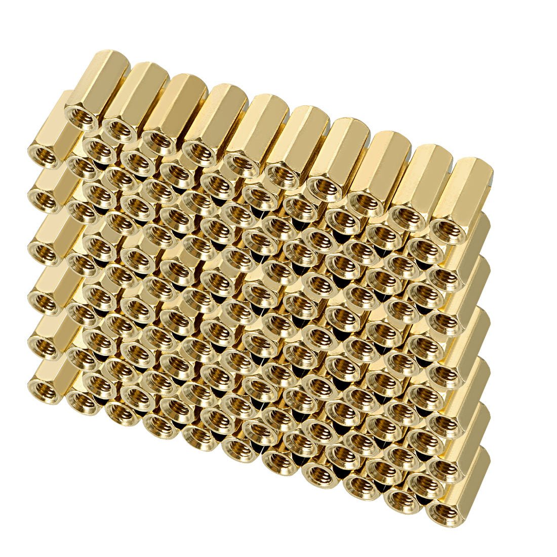Harfington 130pcs Brass Straight PCB Pillar Female Thread Hex Standoff Spacer M3x5x10mm