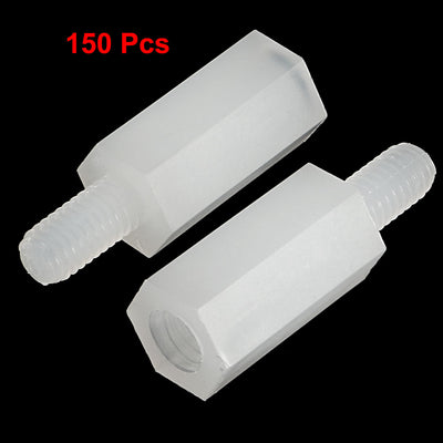 Harfington 150pcs M3 11+6mm Male Thread Nylon Hex Standoff Spacer Screws PCB Pillar