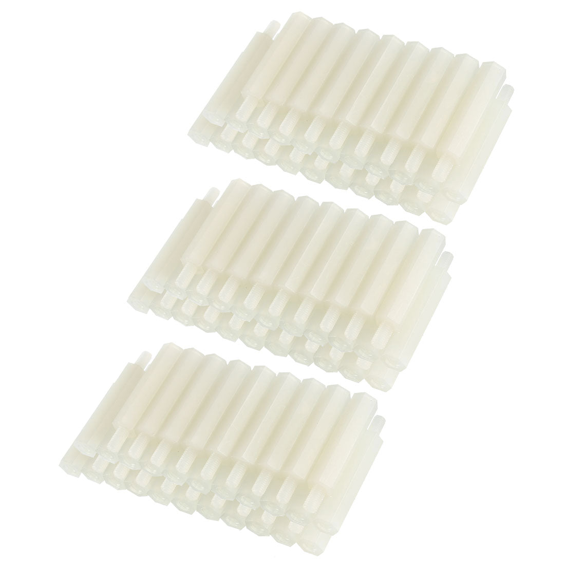 Harfington 130pcs M3 25+6mm Male Thread Nylon Hex Standoff Spacer Screws PCB Pillar
