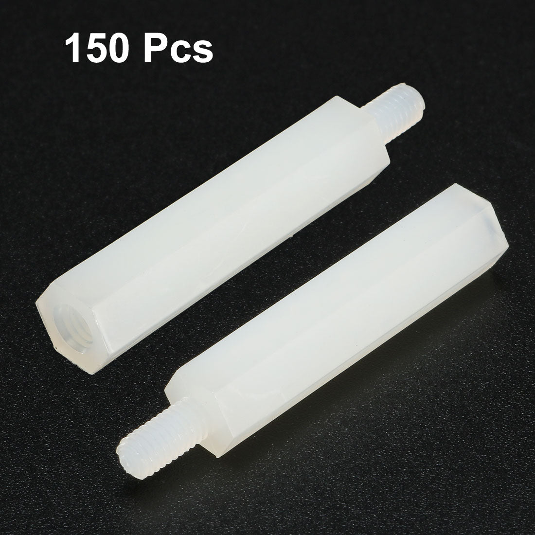 Harfington 150pcs M3 25+6mm Male Thread Nylon Hex Standoff Spacer Screws PCB Pillar