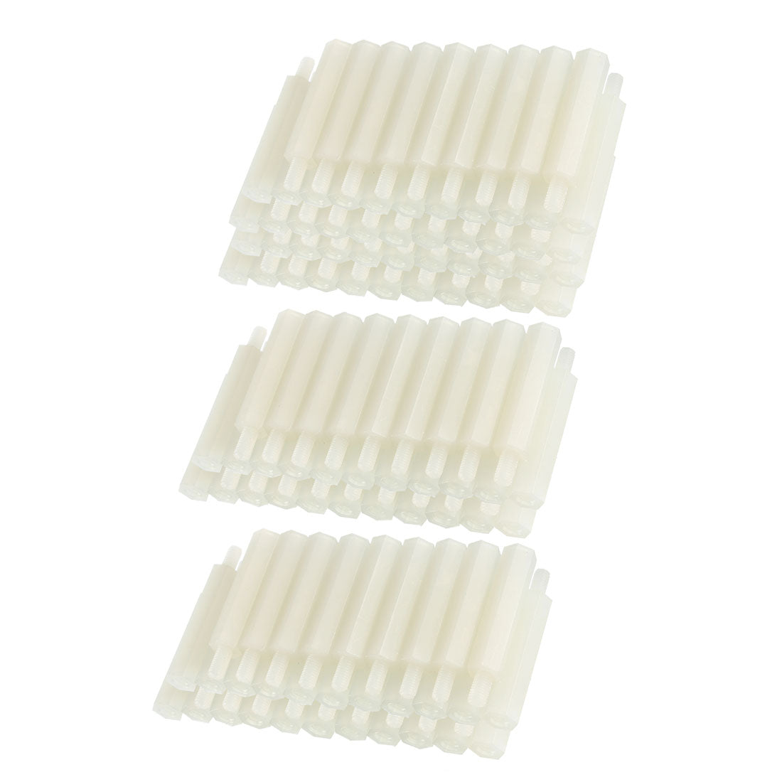 Harfington 150pcs M3 25+6mm Male Thread Nylon Hex Standoff Spacer Screws PCB Pillar