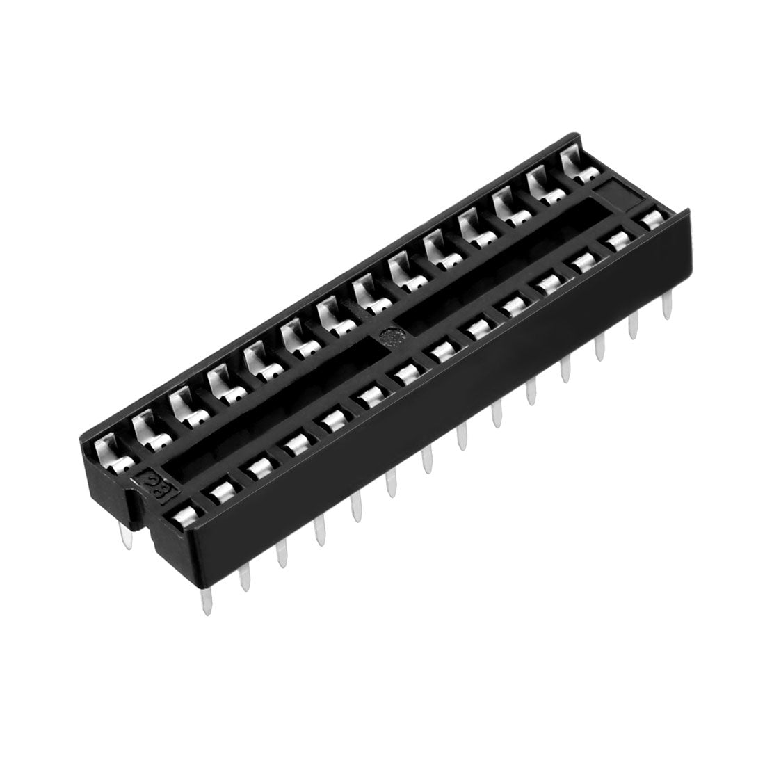 Harfington 17pcs 2.54mm Pitch 7.62mm Row Pitch 2 Row 28 Round Pins Soldering DIP IC Chip Socket Adaptor
