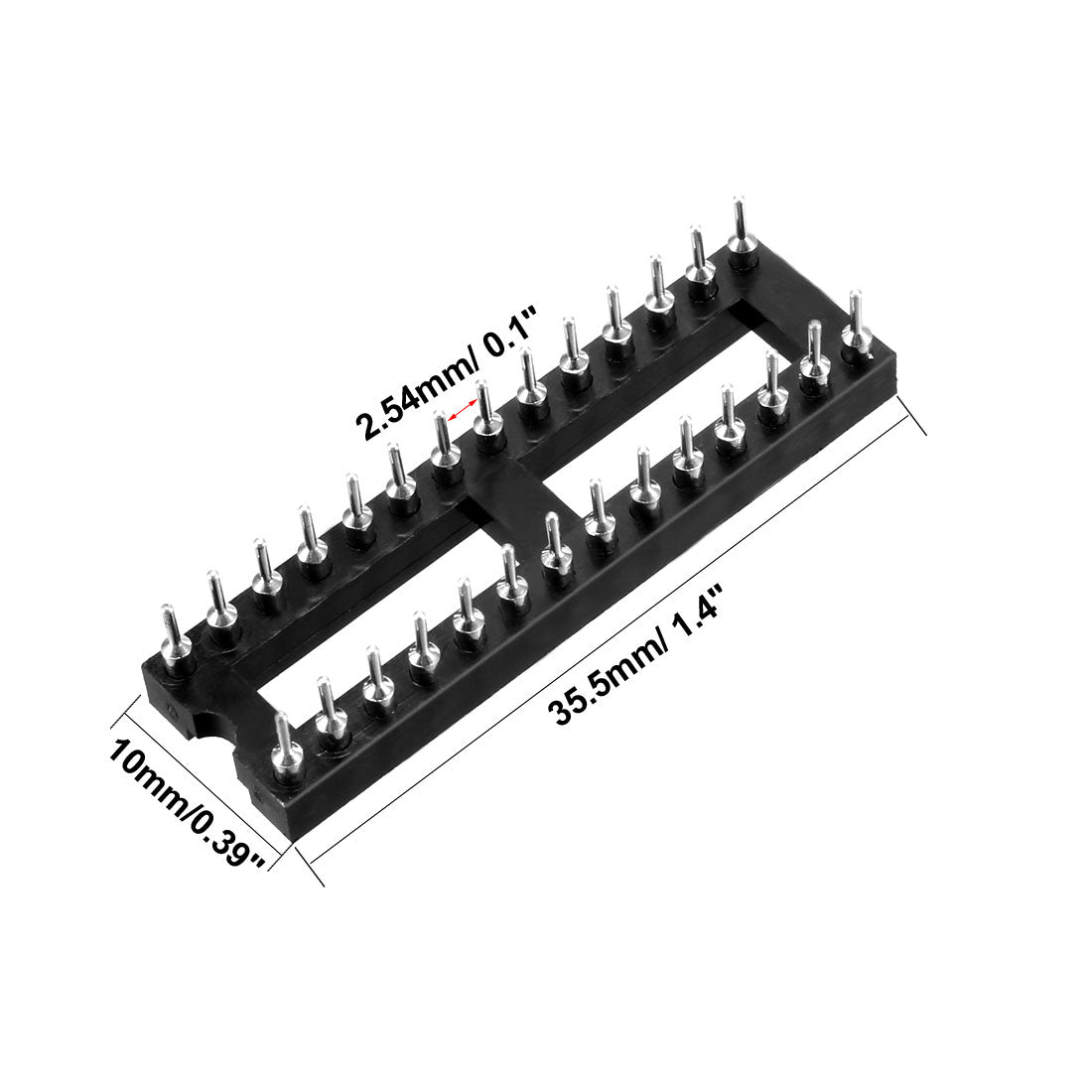 Harfington 14pcs 2.54mm Pitch 7.62mm Row Pitch 2 Row 28 Round Pins Soldering DIP IC Chip Socket Adaptor