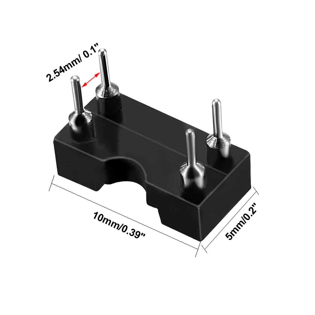 Harfington 15pcs 2.54mm Pitch 7.6 Row Pitch 2 Row 4 Round Pins Soldering DIP IC Chip Socket Adaptor