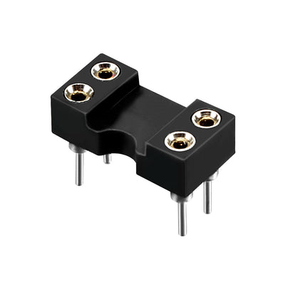 Harfington 15pcs 2.54mm Pitch 7.6 Row Pitch 2 Row 4 Round Pins Soldering DIP IC Chip Socket Adaptor