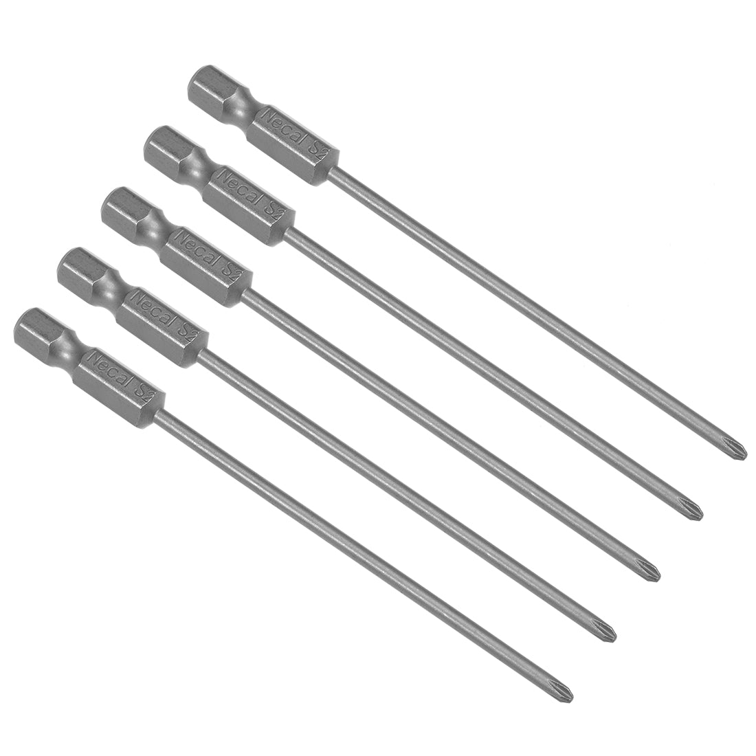 Harfington 5 Pcs 1/4 Shank 100mm Length 2.5mm Phillips PH1 Magnetic S2 Screwdriver Bits